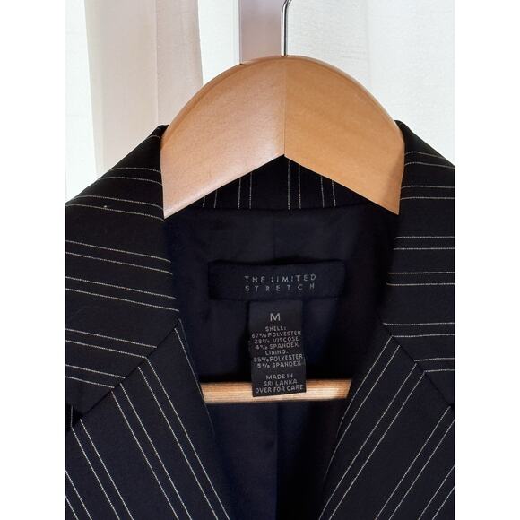 The Limited Stretch Women’s Black & White Pinstripe Blazer Jacket Size Medium - Picture 4 of 10